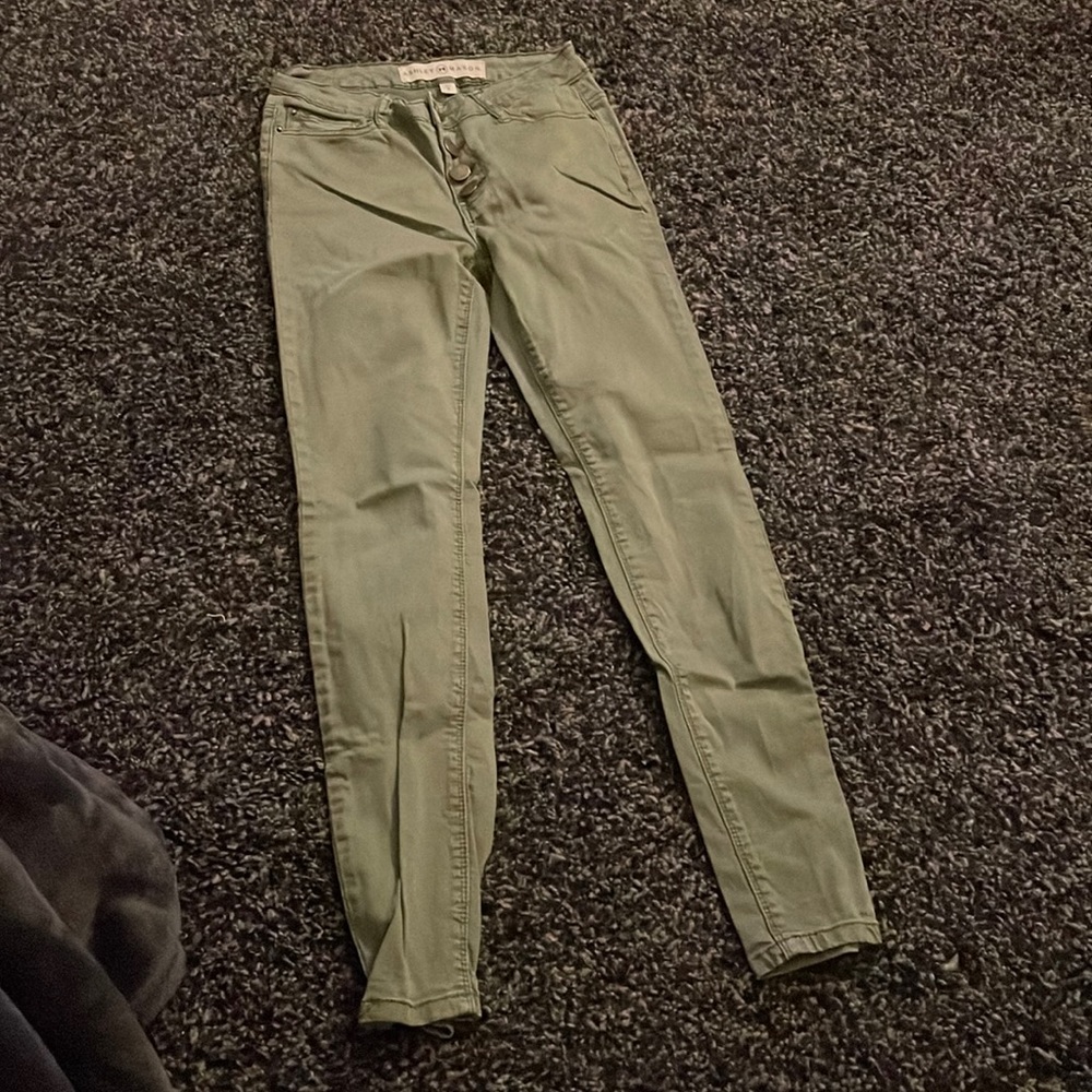 Ashley Mason green skinny jeans, size 5